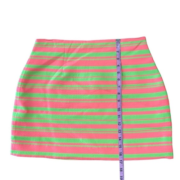 TRINA TURK NWT Size 10 High Rise Rico Striped Jacquard Mini Skirt Pink/Green - Picture 9 of 16